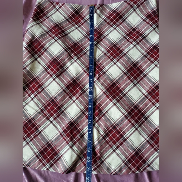 Gymboree Red Plaid Pencil Knee Length Straight Skirt Juniors Girls Size 8 - Picture 6 of 7